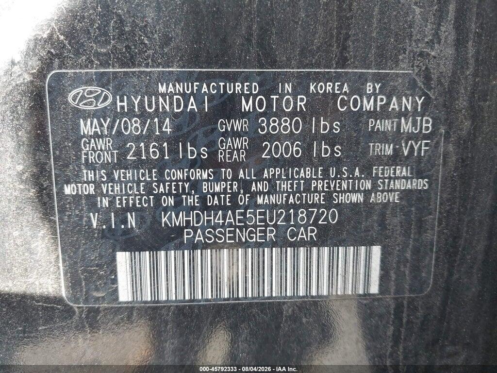 KMHDH4AE5EU218720 2014 HYUNDAI ELANTRA photo no. 9