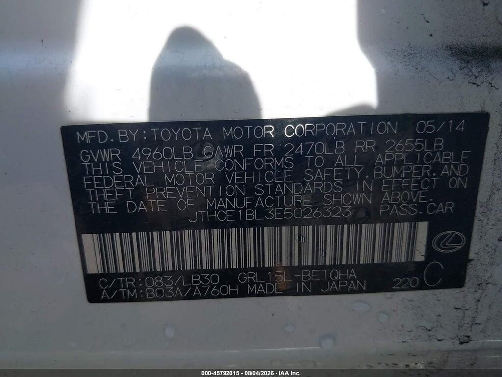 JTHCE1BL3E5026323 2014 LEXUS GS 350 photo no. 9
