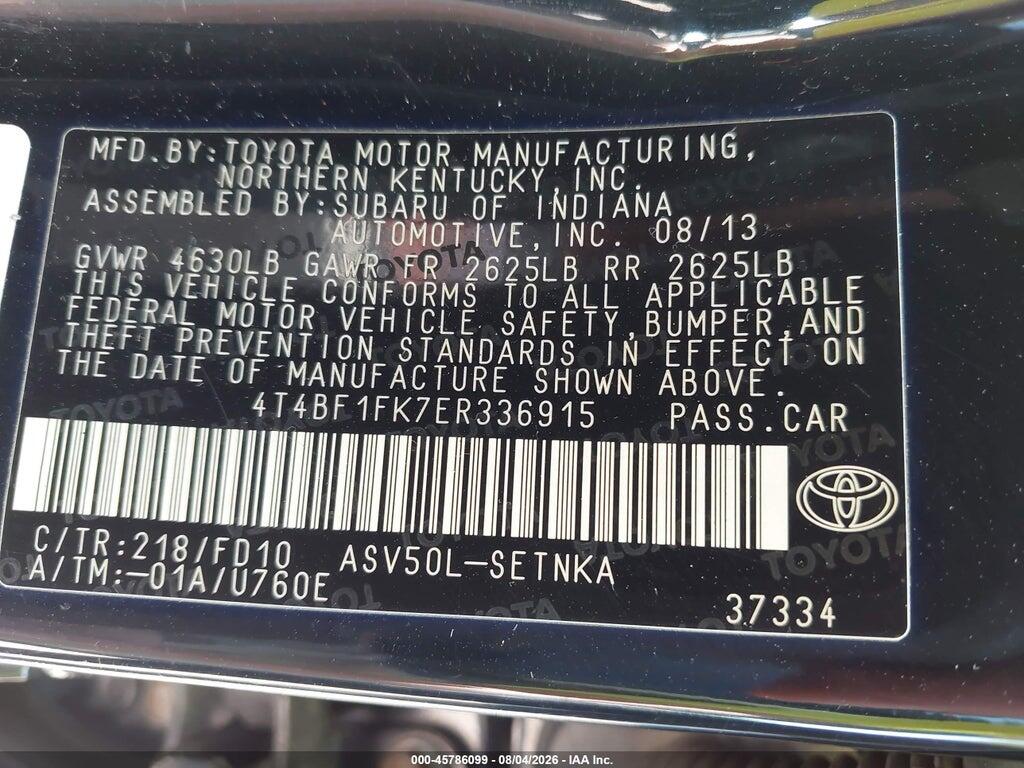 4T4BF1FK7ER336915 2014 TOYOTA CAMRY photo no. 9