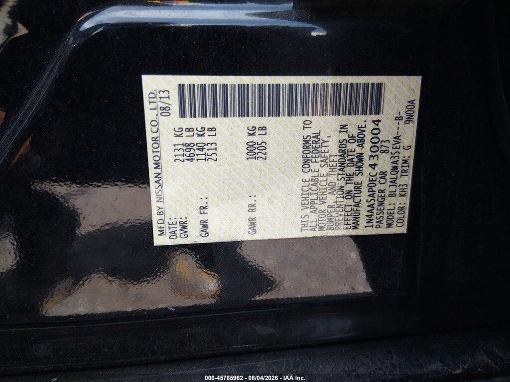 1N4AA5AP0EC430004 2014 NISSAN MAXIMA photo no. 9
