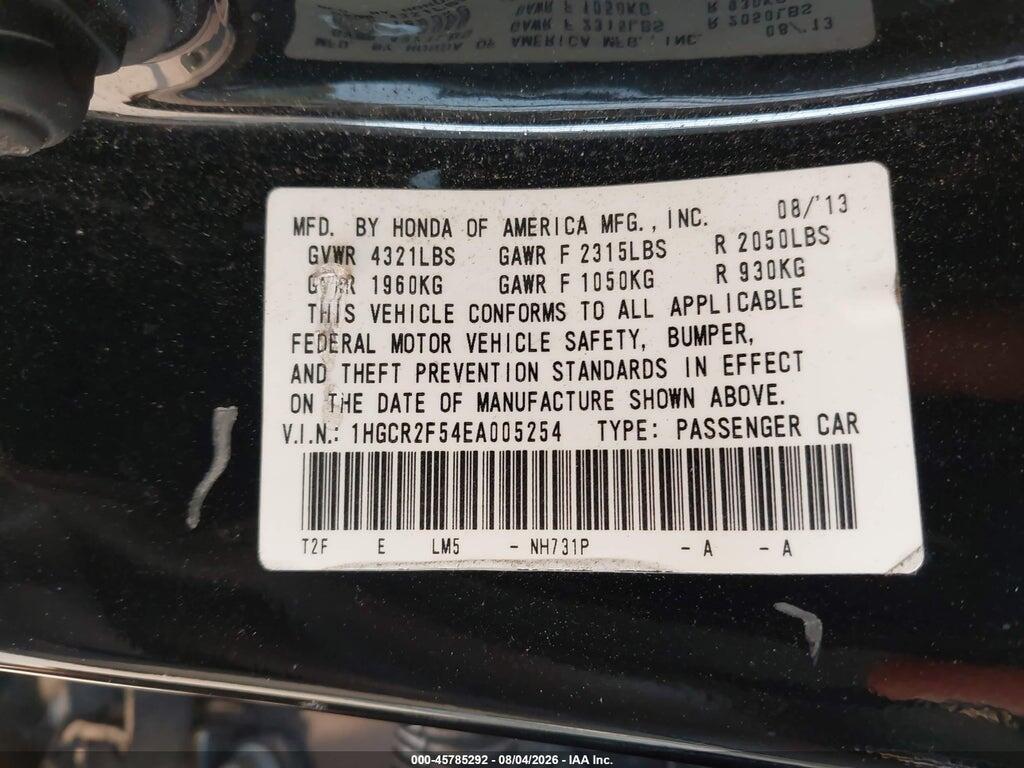 1HGCR2F54EA005254 2014 HONDA ACCORD photo no. 9