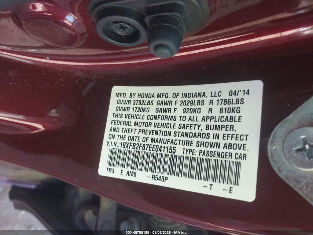19XFB2F87EE041155 2014 HONDA CIVIC photo no. 3