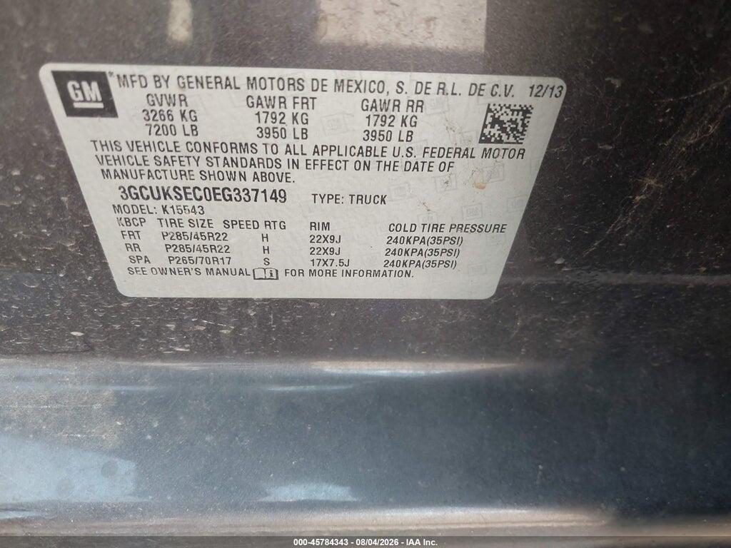 3GCUKSEC0EG337149 2014 CHEVROLET SILVERADO 1500 photo no. 9