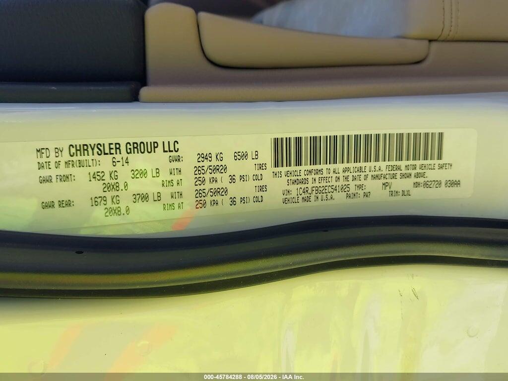 1C4RJFBG2EC541025 2014 JEEP GRAND CHEROKEE photo no. 9