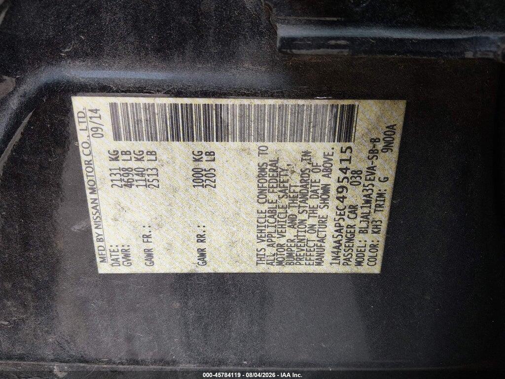 1N4AA5AP5EC495415 2014 NISSAN MAXIMA photo no. 9