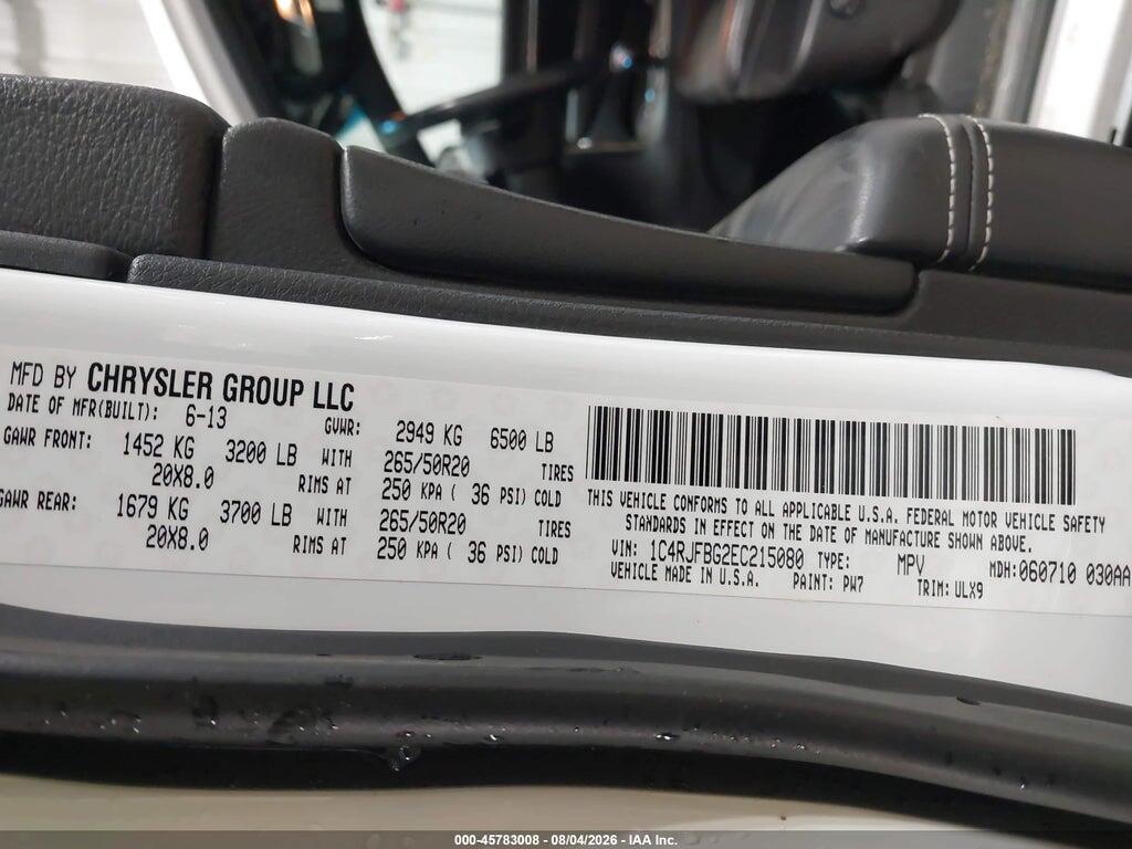1C4RJFBG2EC215080 2014 JEEP GRAND CHEROKEE photo no. 9