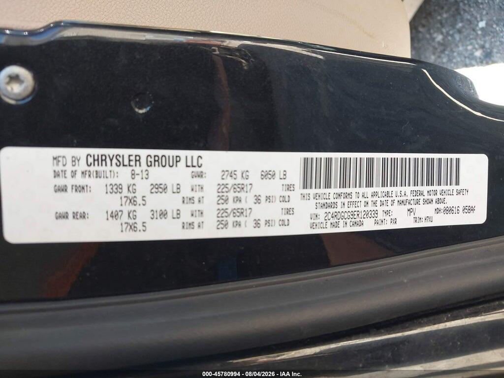 2C4RDGCG9ER120339 2014 DODGE GRAND CARAVAN photo no. 9