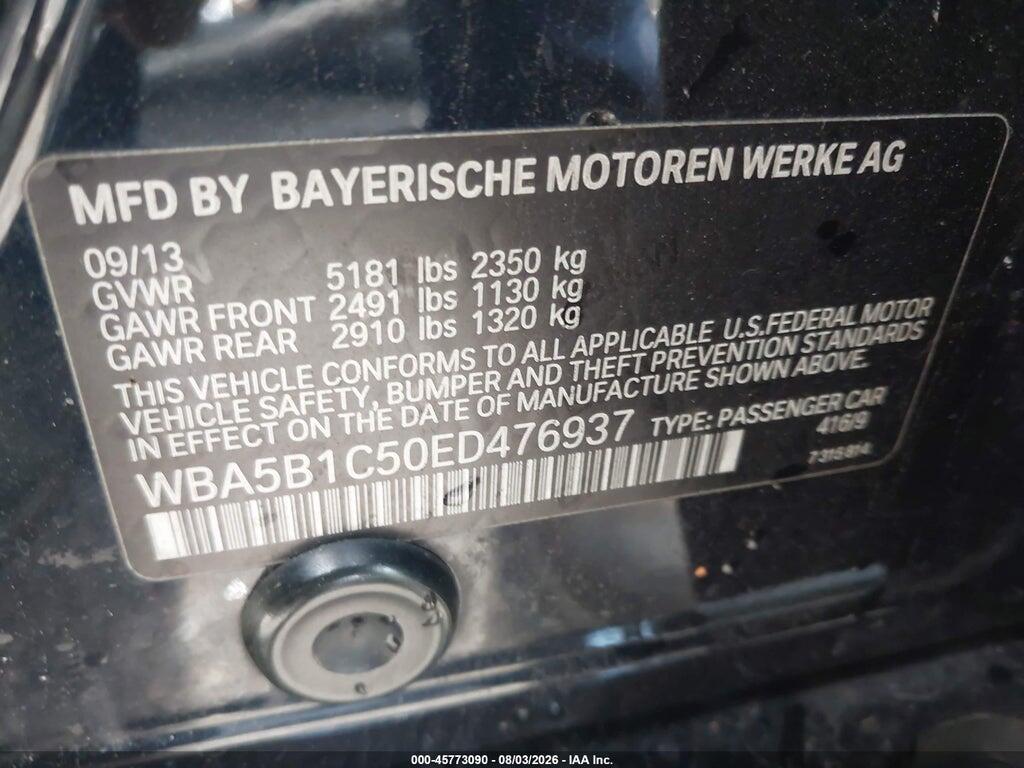 WBA5B1C50ED476937 2014 BMW 535I photo no. 9