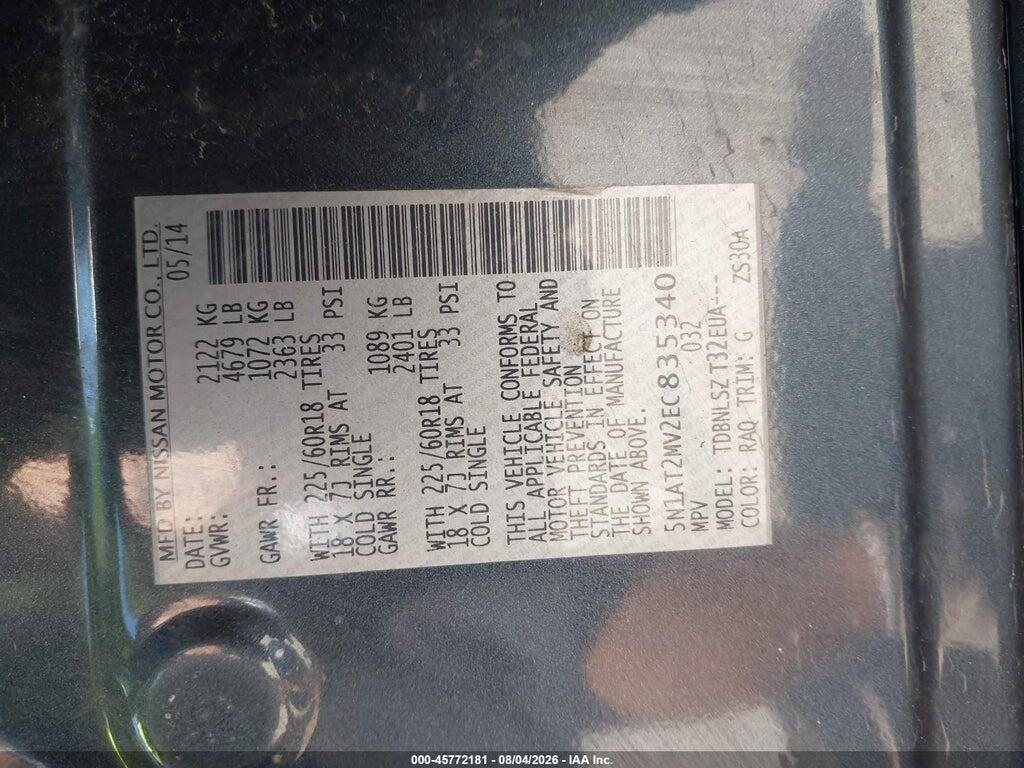 5N1AT2MV2EC835340 2014 NISSAN ROGUE photo no. 9
