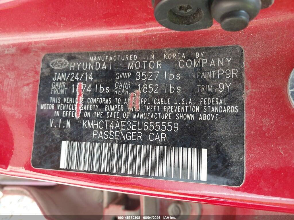KMHCT4AE3EU655559 2014 HYUNDAI ACCENT photo no. 9