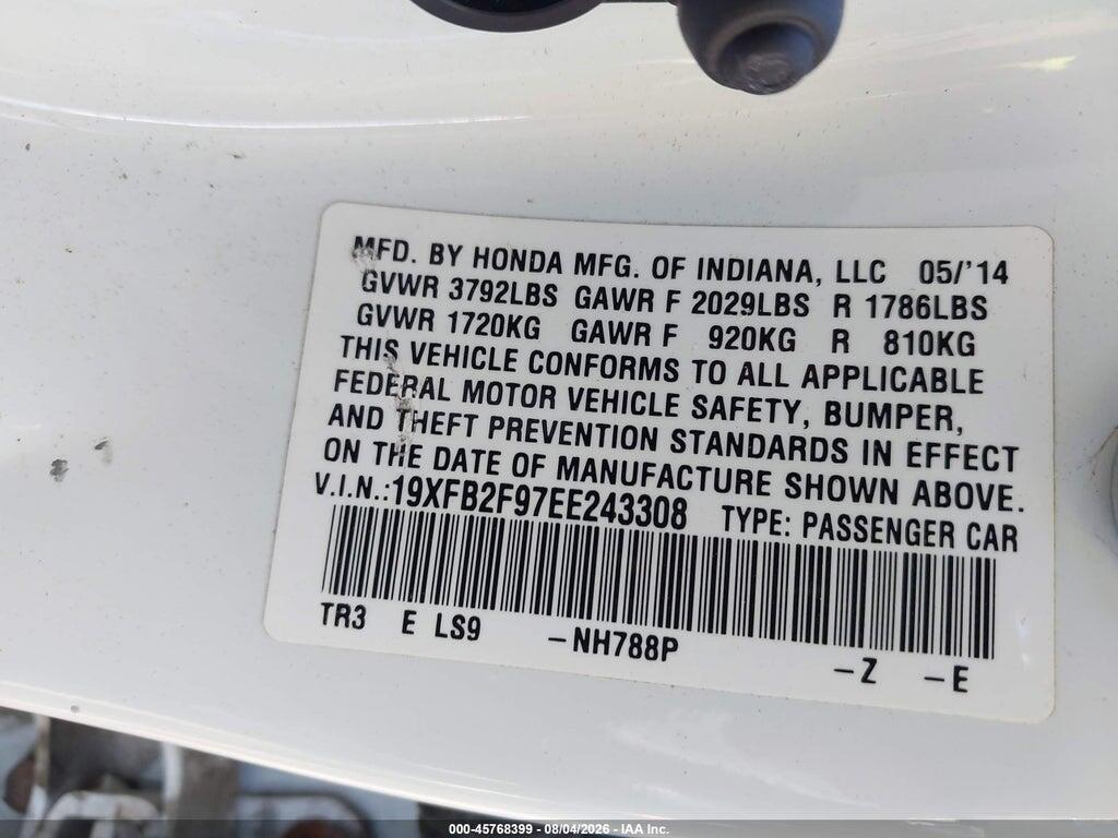 19XFB2F97EE243308 2014 HONDA CIVIC photo no. 9