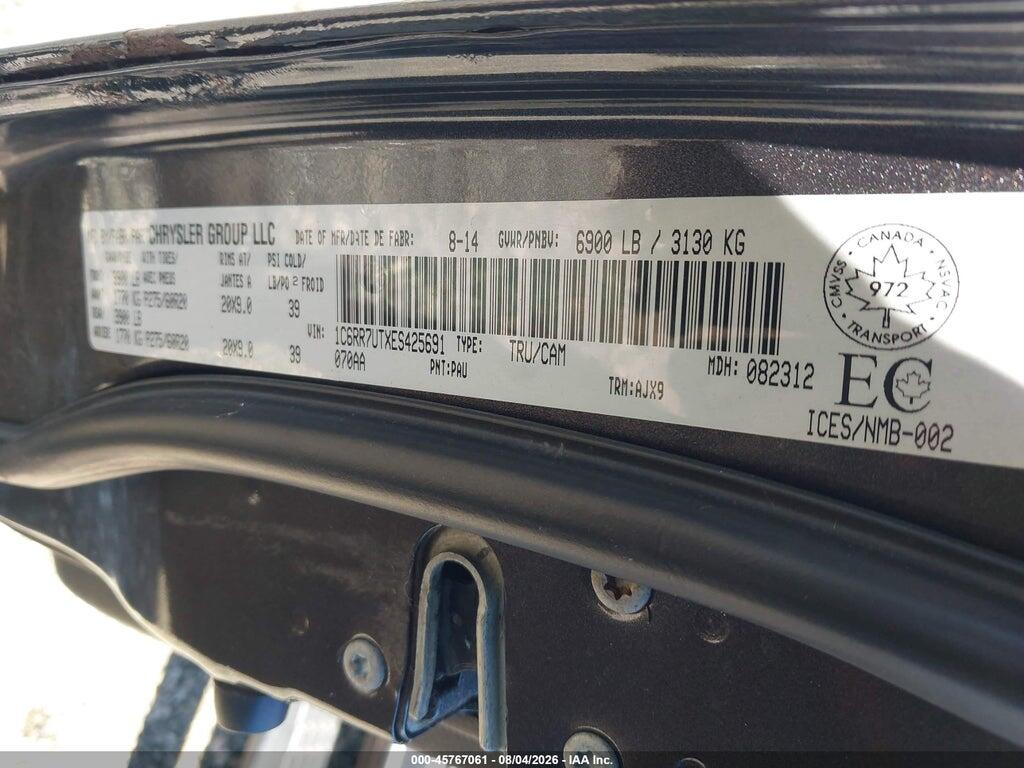 1C6RR7UTXES425691 2014 RAM 1500 photo no. 9