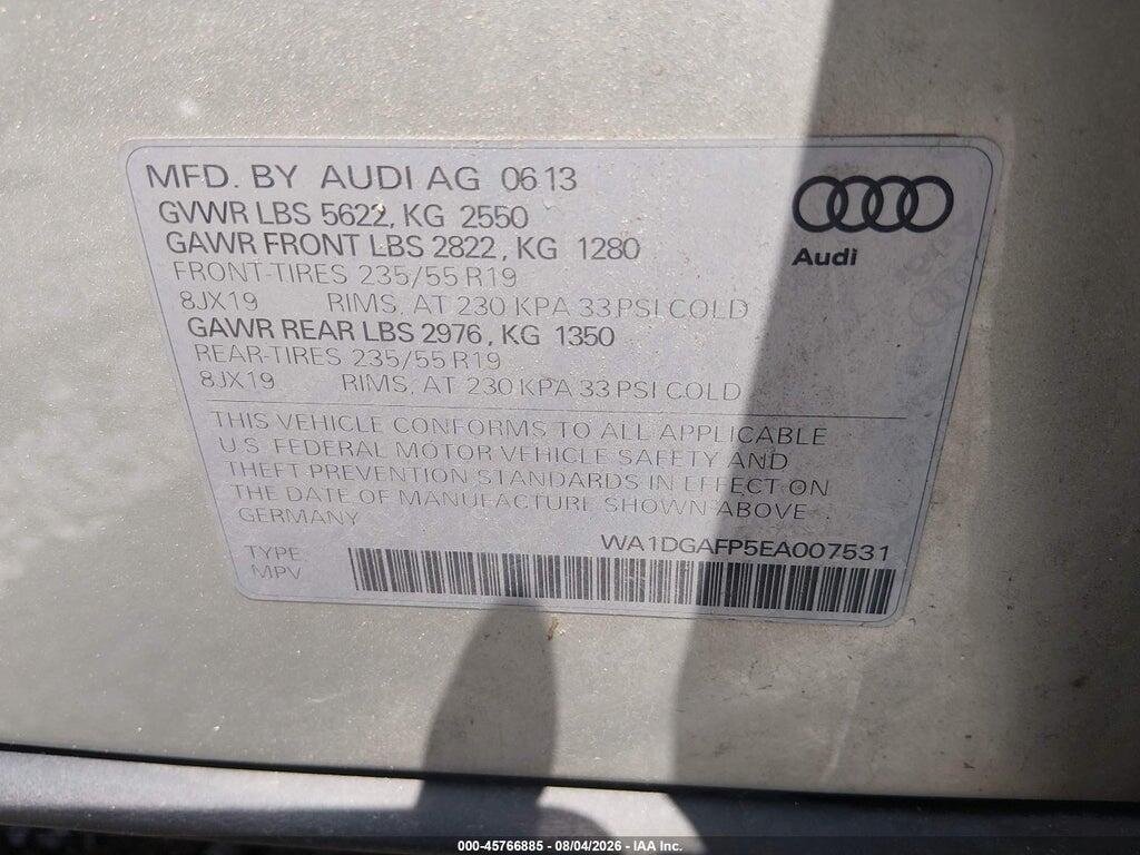 WA1DGAFP5EA007531 2014 AUDI Q5 photo no. 9