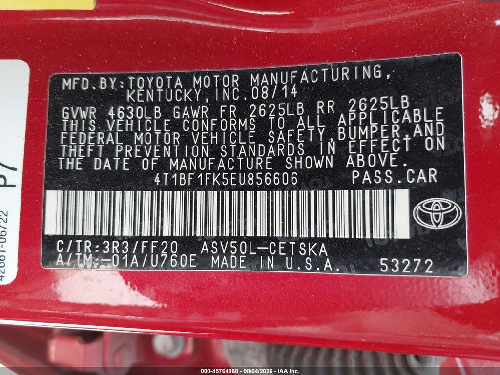 4T1BF1FK5EU856606 2014 TOYOTA CAMRY photo no. 9