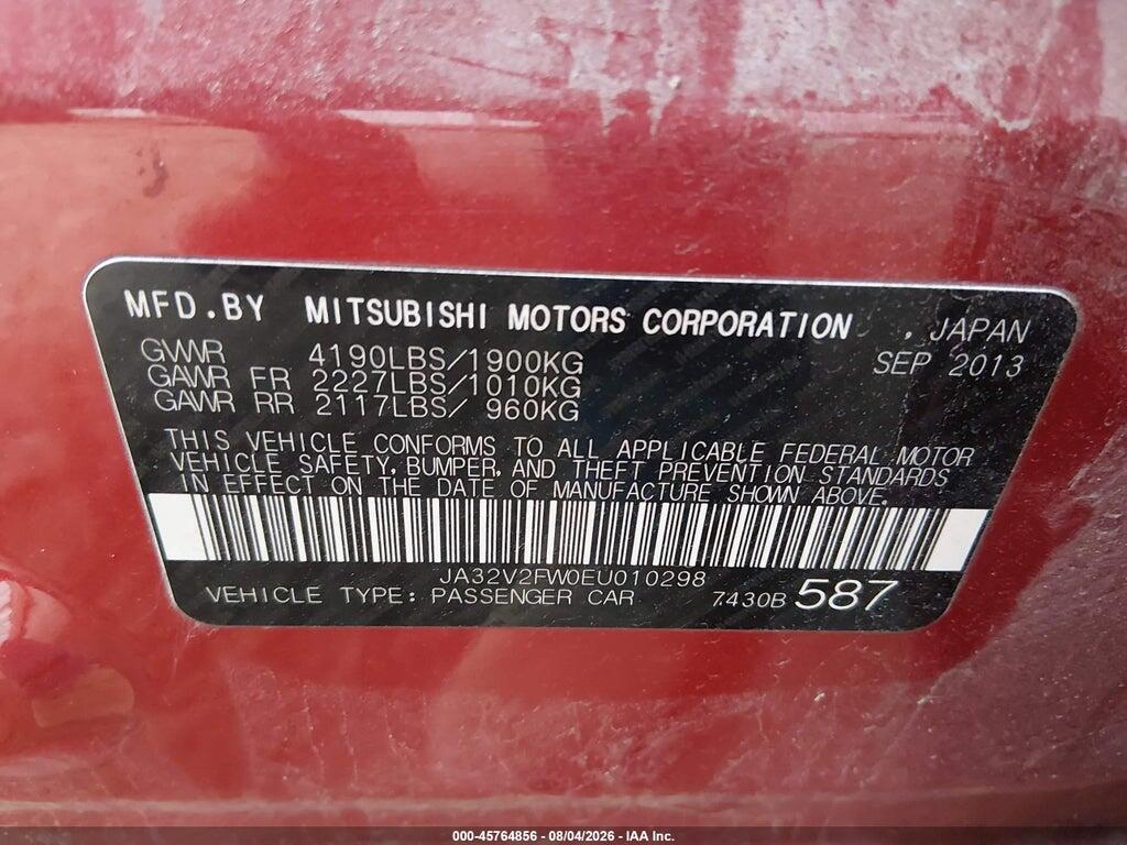 JA32V2FW0EU010298 2014 MITSUBISHI LANCER photo no. 9