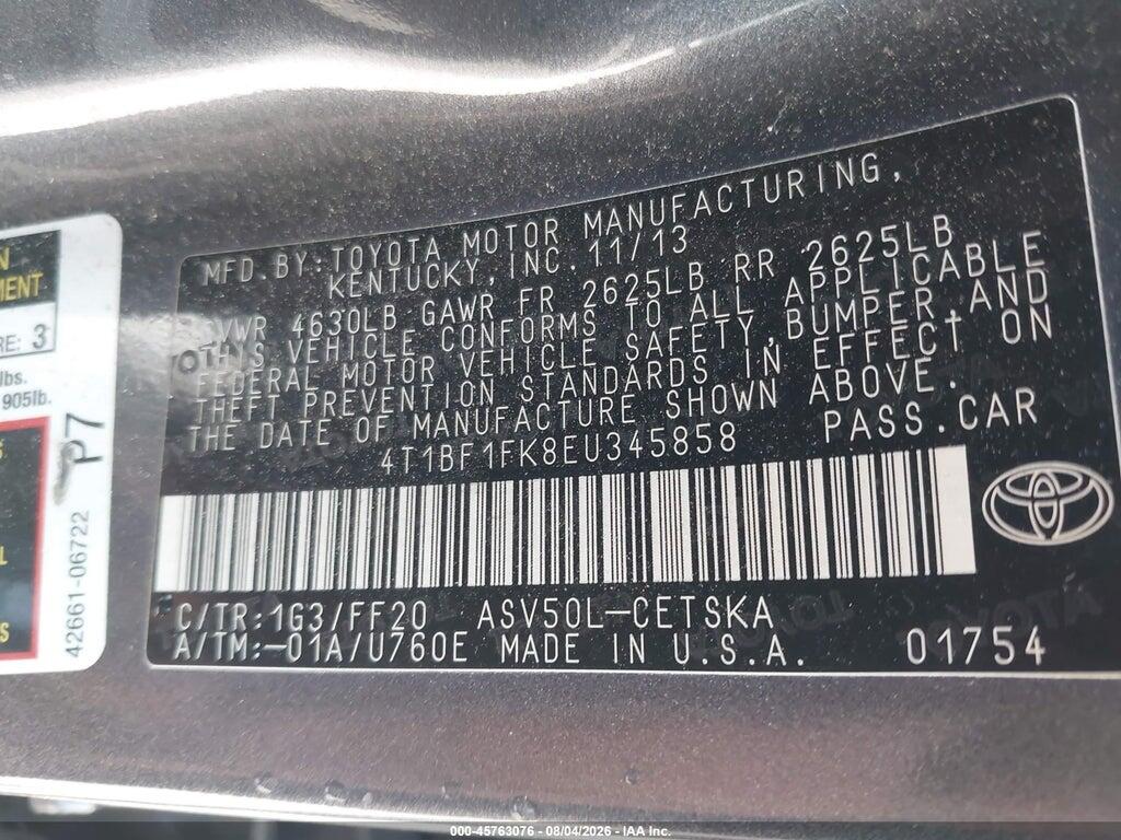 4T1BF1FK8EU345858 2014 TOYOTA CAMRY photo no. 9