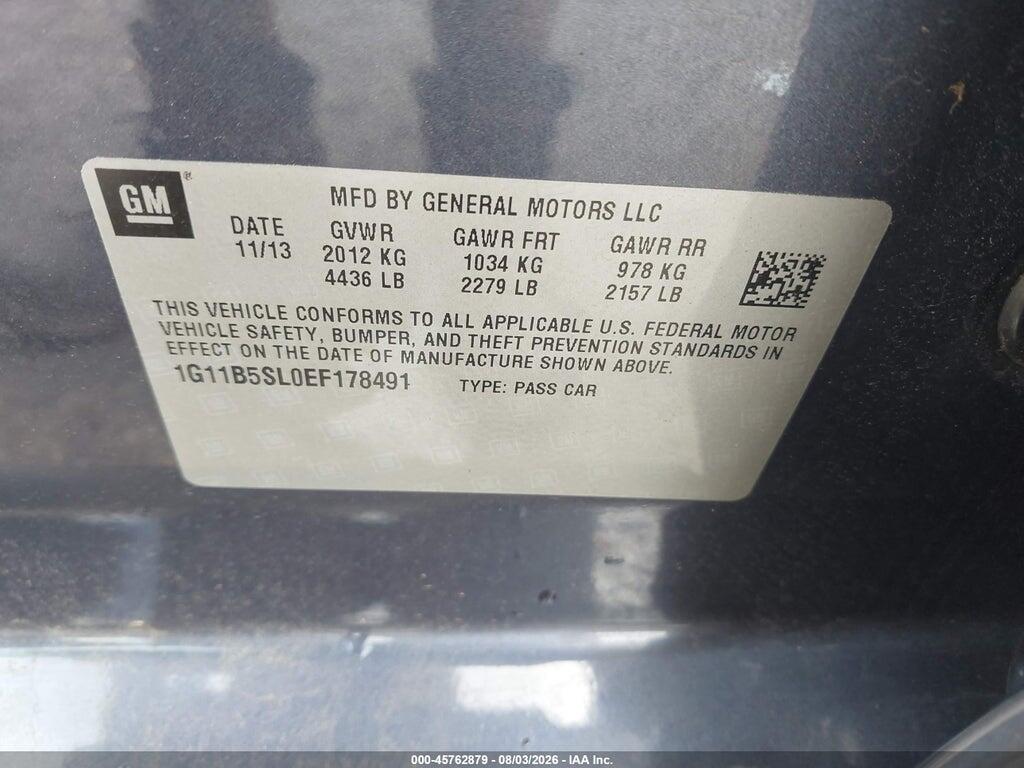 1G11B5SL0EF178491 2014 CHEVROLET MALIBU photo no. 9