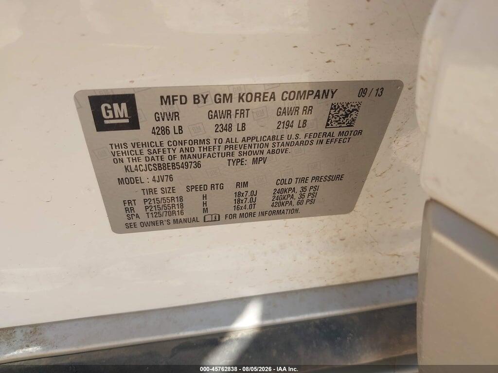 KL4CJCSB8EB549736 2014 BUICK ENCORE photo no. 9