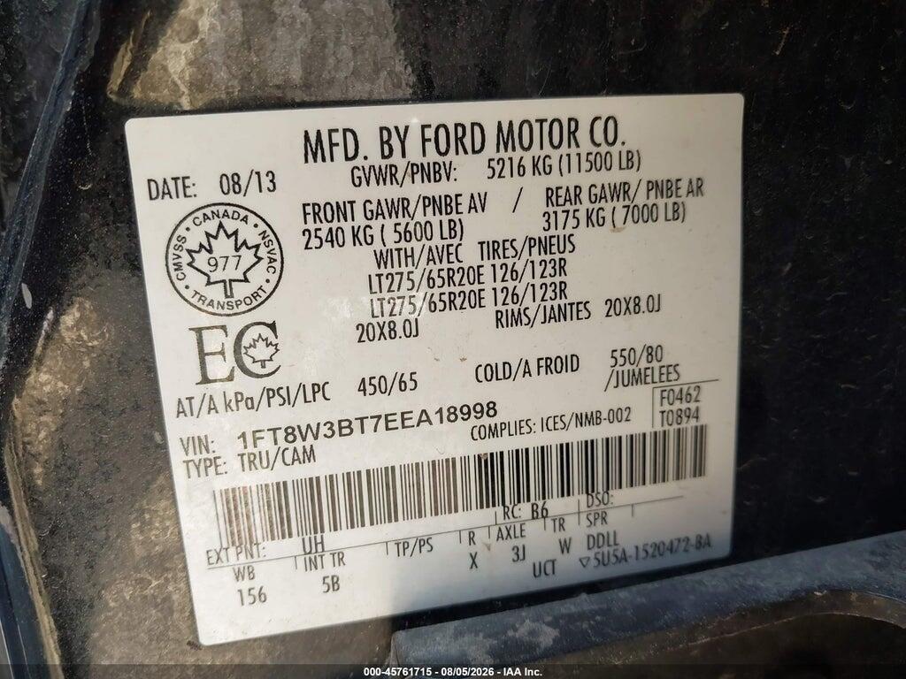 1FT8W3BT7EEA18998 2014 FORD F-350 photo no. 8