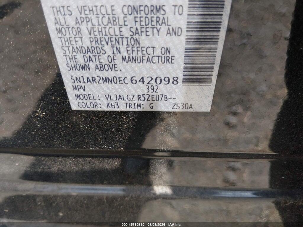 5N1AR2MN0EC642098 2014 NISSAN PATHFINDER photo no. 9