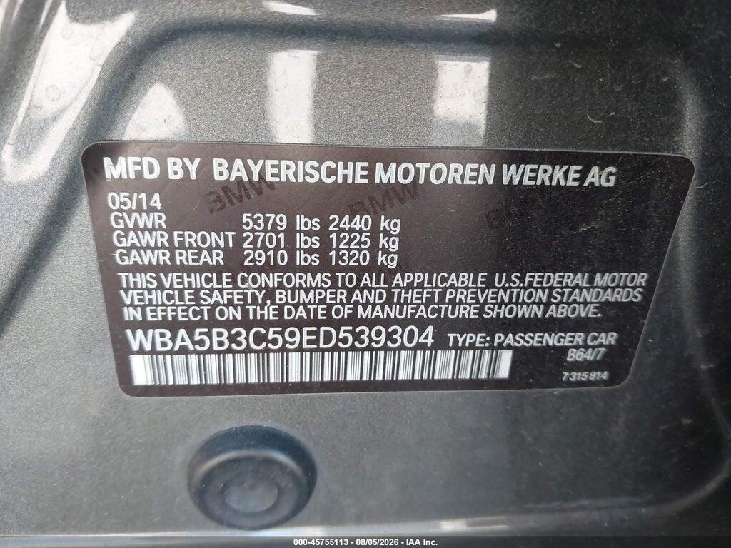 WBA5B3C59ED539304 2014 BMW 535I photo no. 9