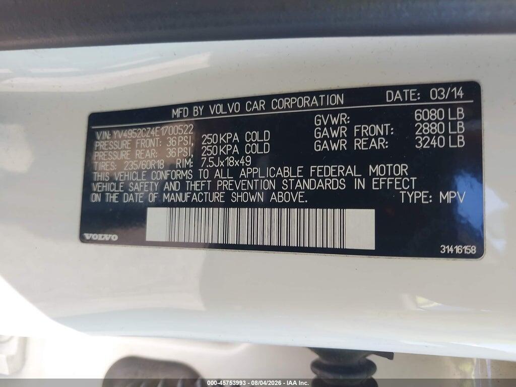 YV4952CZ4E1700522 2014 VOLVO XC90 photo no. 9