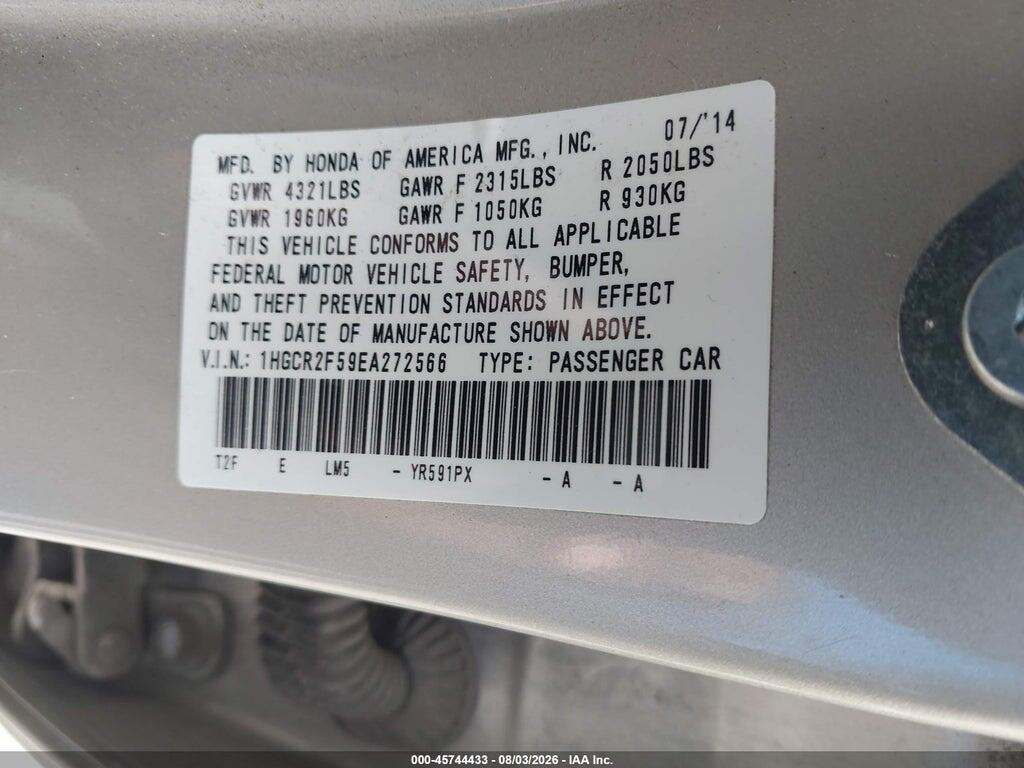 1HGCR2F59EA272566 2014 HONDA ACCORD photo no. 9