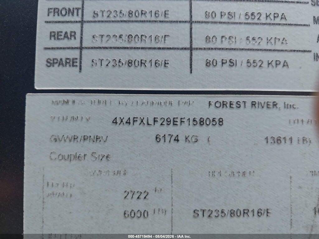 4X4FXLF29EF158058 2014 FOREST RIVER OTHER photo no. 9