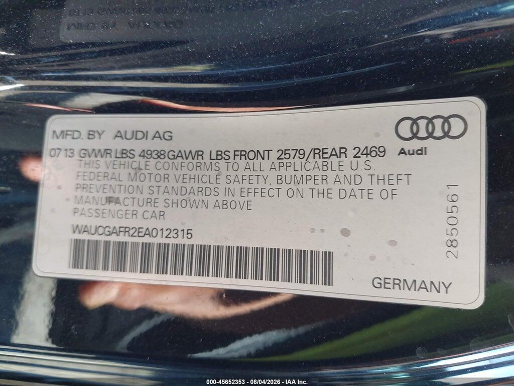 WAUCGAFR2EA012315 2014 AUDI S5 photo no. 9