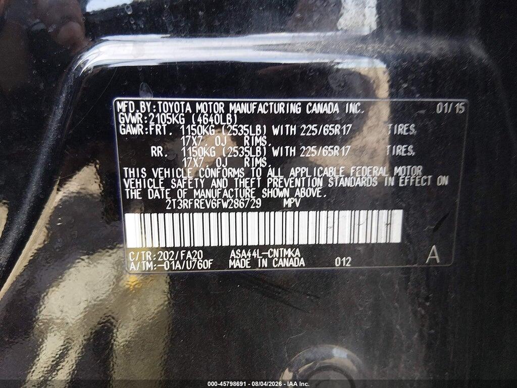 2T3RFREV6FW286729 2015 TOYOTA RAV4 photo no. 9