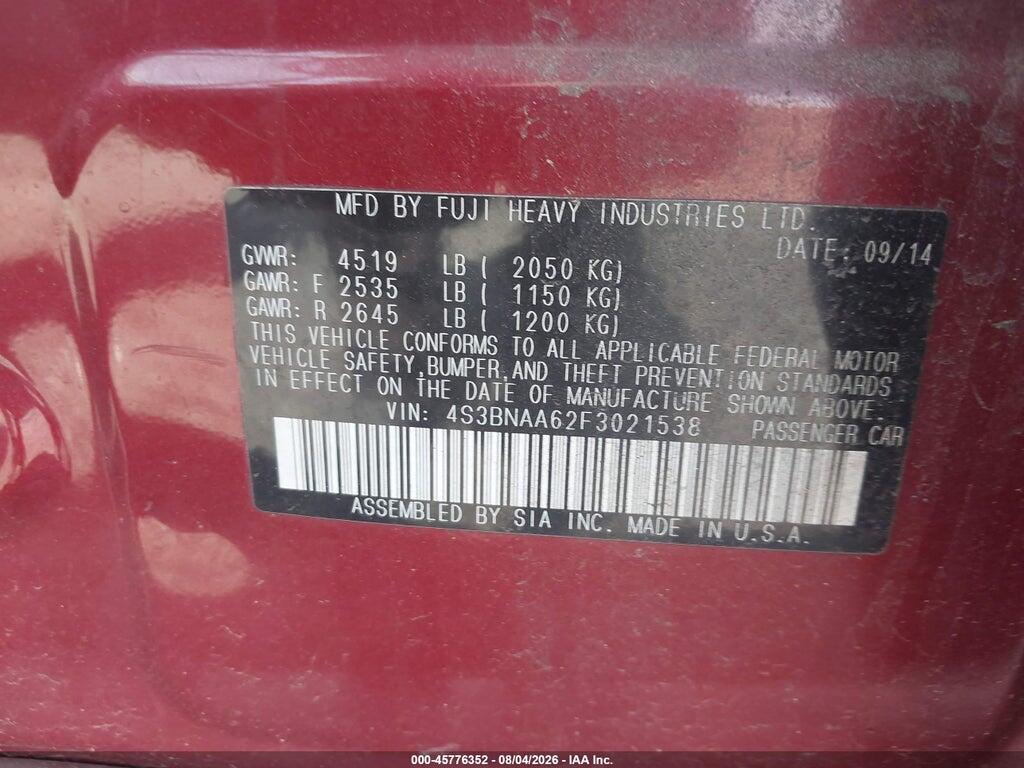 4S3BNAA62F3021538 2015 SUBARU LEGACY photo no. 9