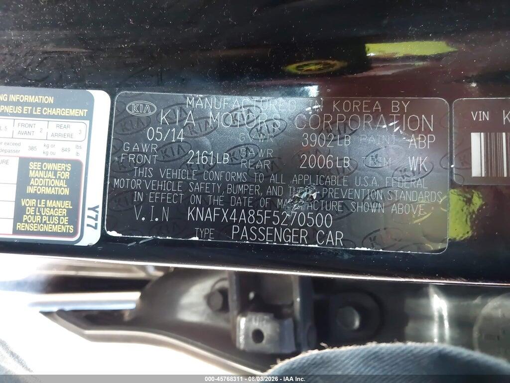 KNAFX4A85F5270500 2015 KIA FORTE photo no. 9
