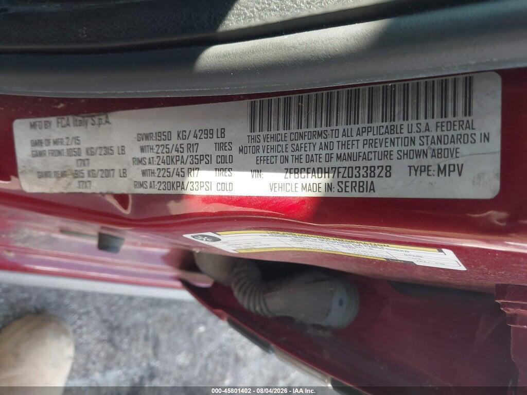 ZFBCFADH7FZ033828 2015 FIAT 500L photo no. 9