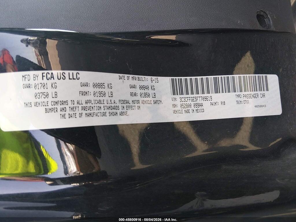 3C3CFFGE5FT709619 2015 FIAT 500E photo no. 9