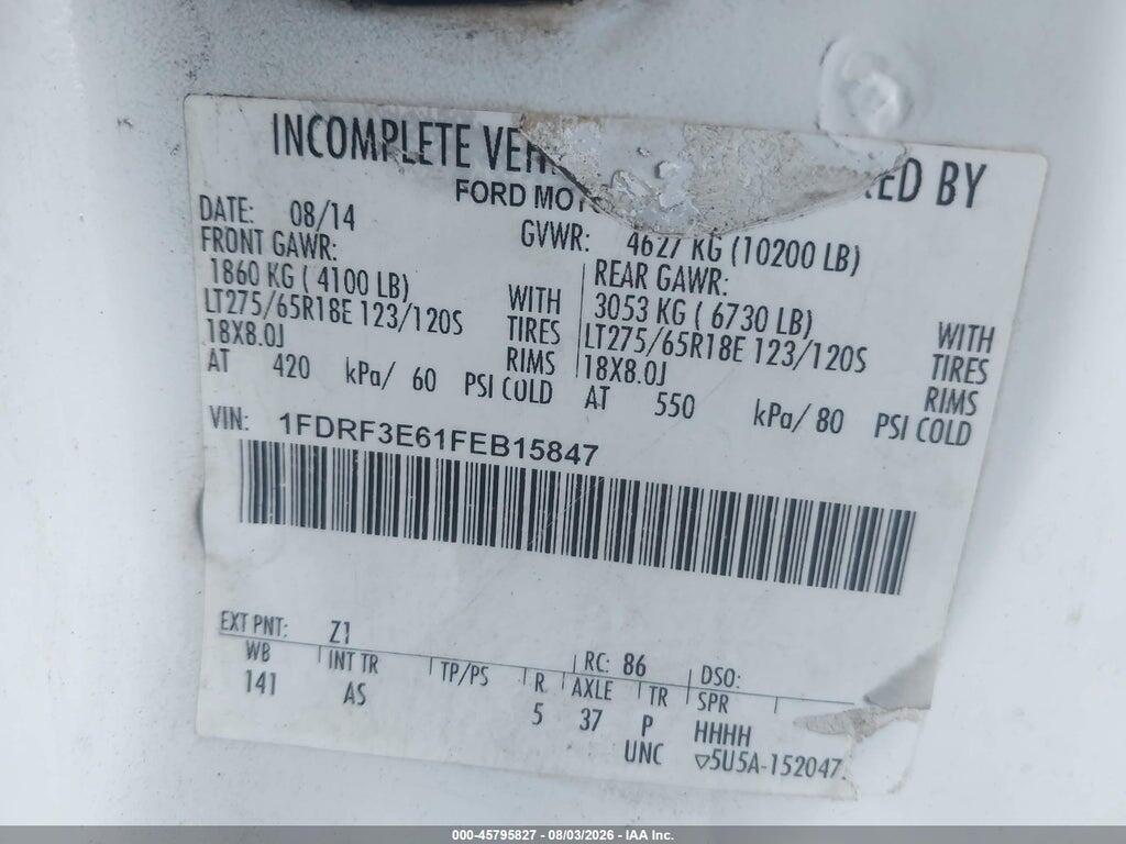 1FDRF3E61FEB15847 2015 FORD F-350 CHASSIS photo no. 8