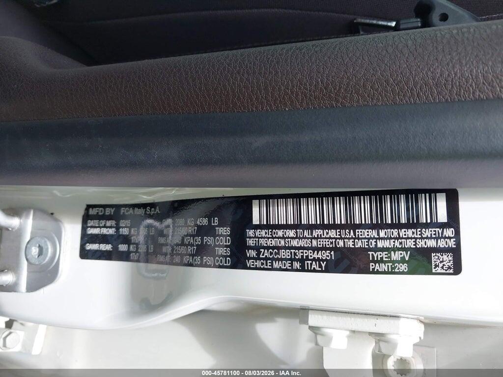 ZACCJBBT3FPB44951 2015 JEEP RENEGADE photo no. 9