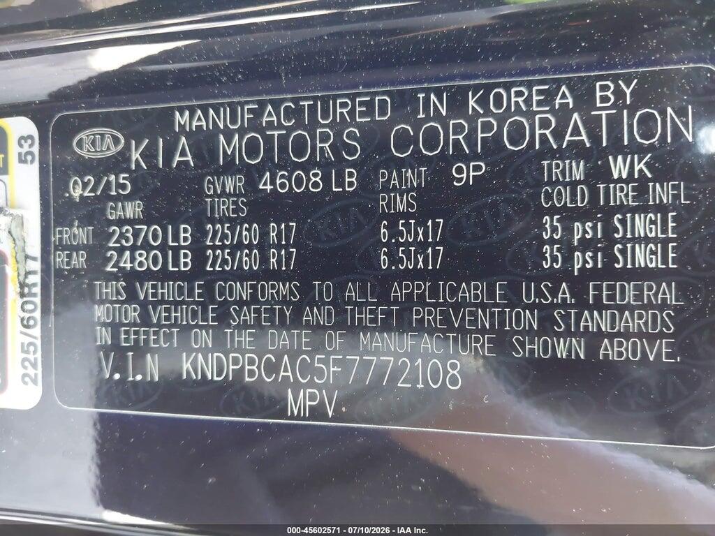 KNDPBCAC5F7772108 2015 KIA SPORTAGE photo no. 9