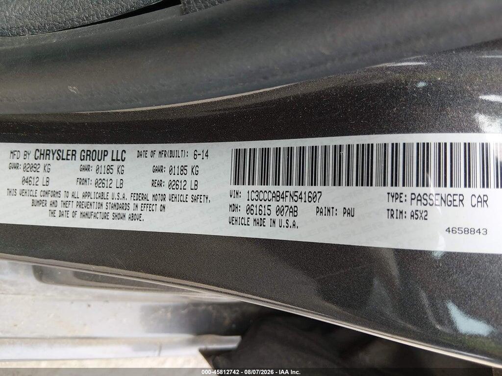 1C3CCCAB4FN541607 2015 CHRYSLER 200 photo no. 9