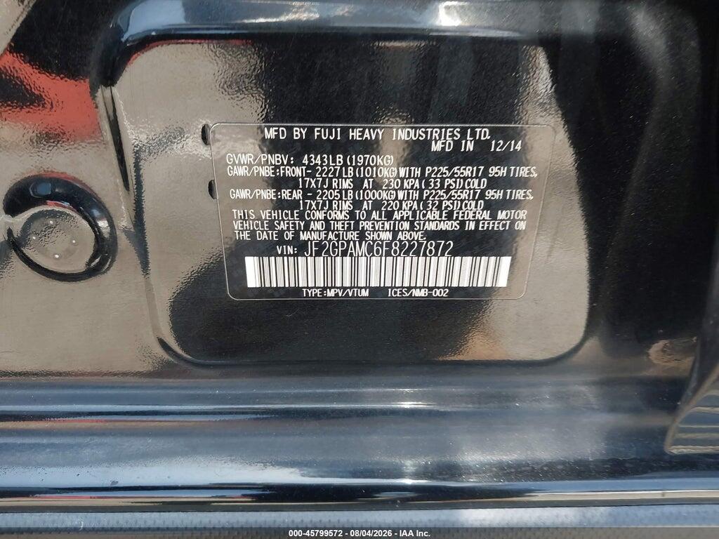 JF2GPAMC6F8227872 2015 SUBARU XV CROSSTREK photo no. 9