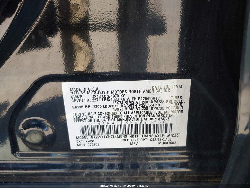 4A4AR4AUXFE003530 2015 MITSUBISHI OUTLANDER SPORT photo no. 9