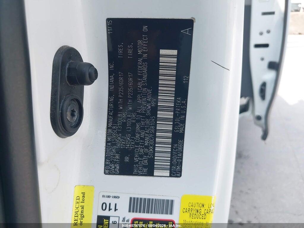 5TDKK3DC7FS681045 2015 TOYOTA SIENNA photo no. 9
