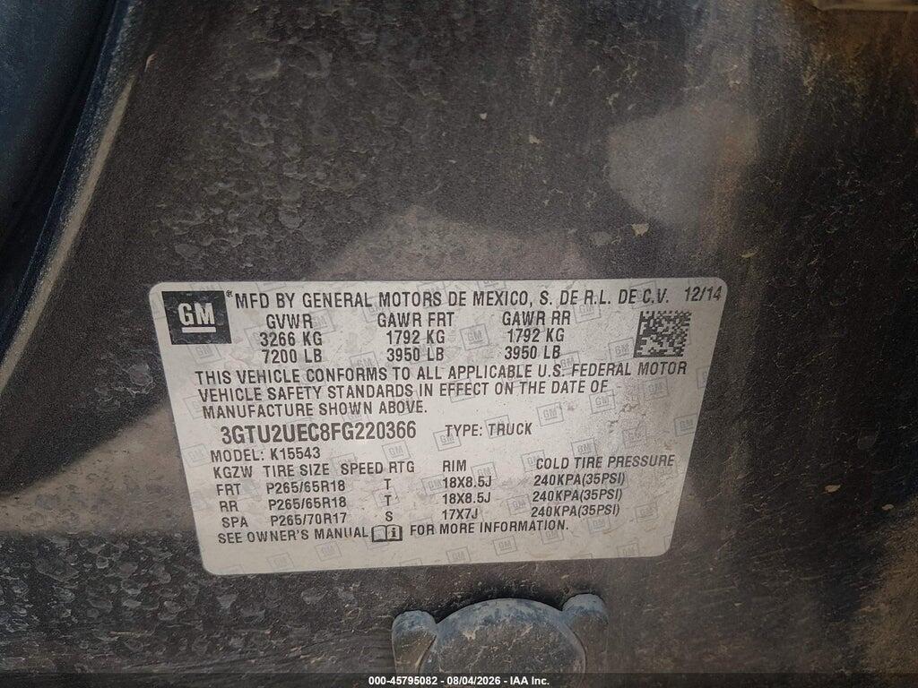 3GTU2UEC8FG220366 2015 GMC SIERRA 1500 photo no. 9