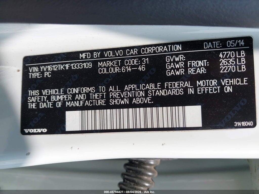 YV1612TK1F1333109 2015 VOLVO S60 photo no. 9