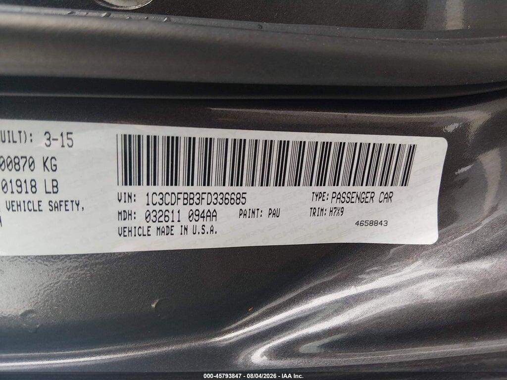 1C3CDFBB3FD336685 2015 DODGE DART photo no. 9