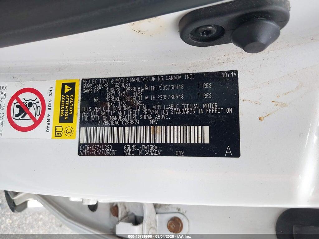 2T2BK1BA6FC288924 2015 LEXUS RX 350 photo no. 9