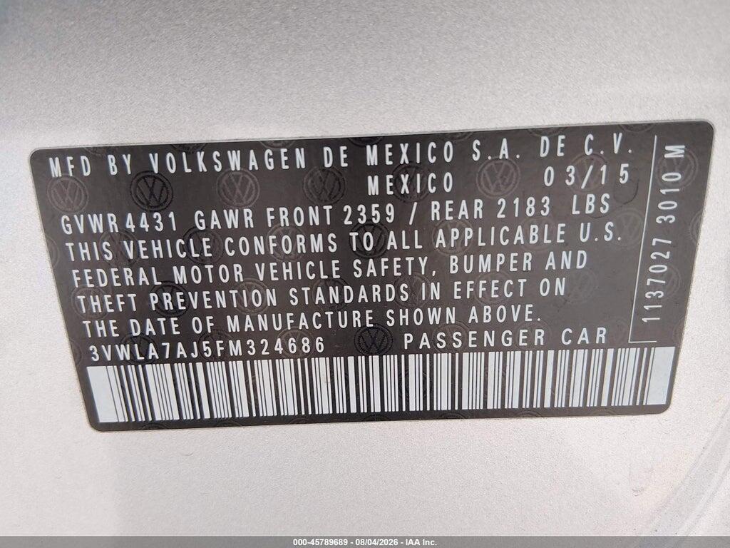 3VWLA7AJ5FM324686 2015 VOLKSWAGEN JETTA photo no. 9
