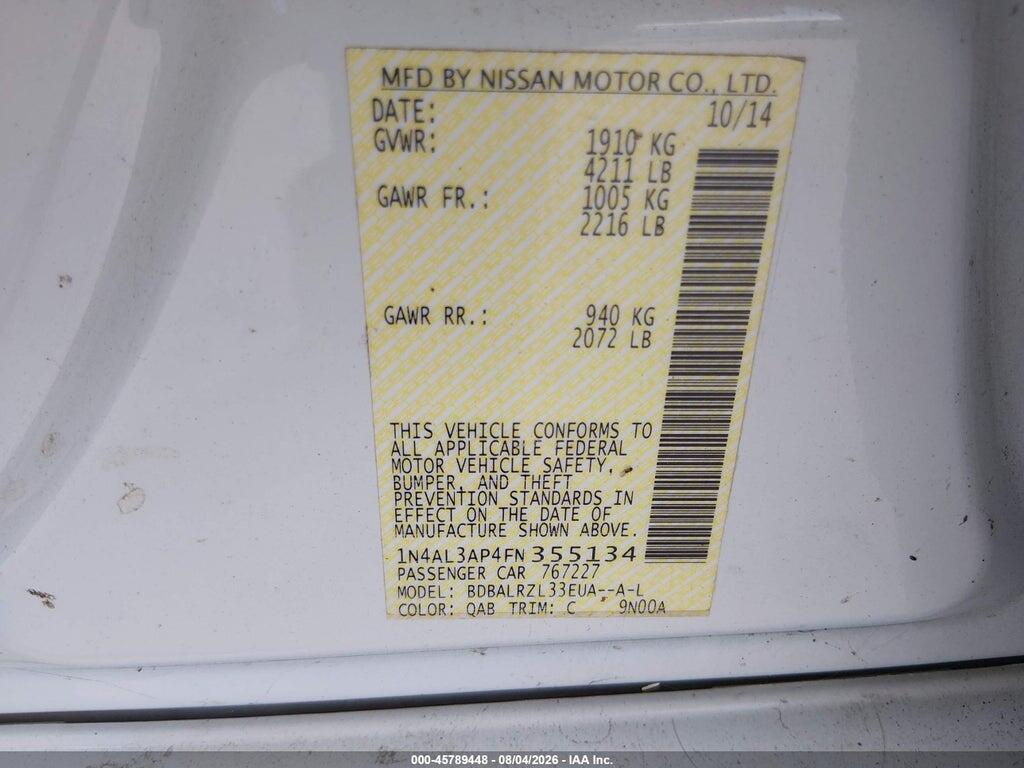 1N4AL3AP4FN355134 2015 NISSAN ALTIMA photo no. 9