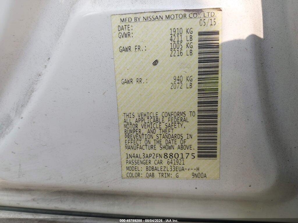 1N4AL3AP2FN880175 2015 NISSAN ALTIMA photo no. 9