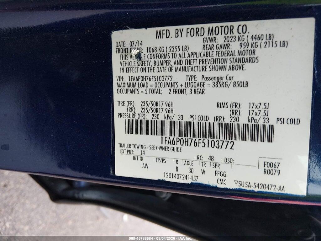1FA6P0H76F5103772 2015 FORD FUSION photo no. 9