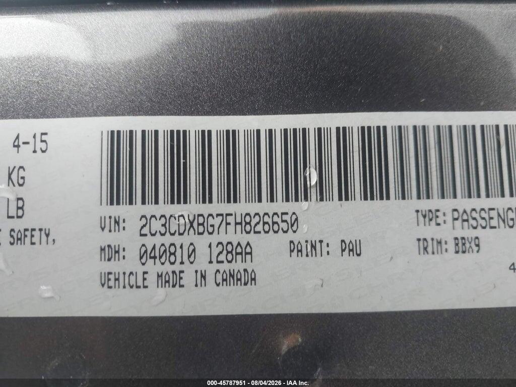 2C3CDXBG7FH826650 2015 DODGE CHARGER photo no. 9